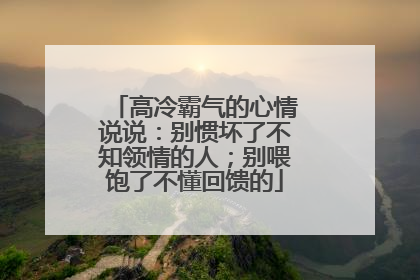高冷霸气的心情说说：别惯坏了不知领情的人；别喂饱了不懂回馈的