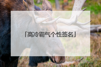 高冷霸气个性签名