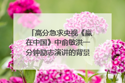 高分急求央视《赢在中国》中俞敏洪一分钟励志演讲的背景音乐叫什么名字