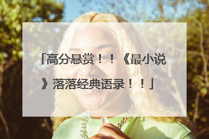 高分悬赏！！《最小说》落落经典语录！！