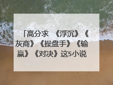 高分求 《浮沉》《灰商》《操盘手》《输赢》《对决》这5小说的全集txt版，邮箱qingerisk@gmail.com