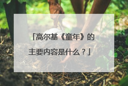 高尔基《童年》的主要内容是什么？