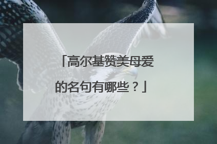 高尔基赞美母爱的名句有哪些？