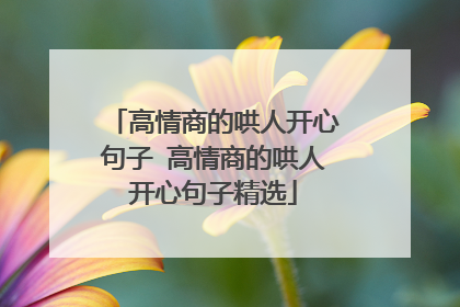 高情商的哄人开心句子 高情商的哄人开心句子精选