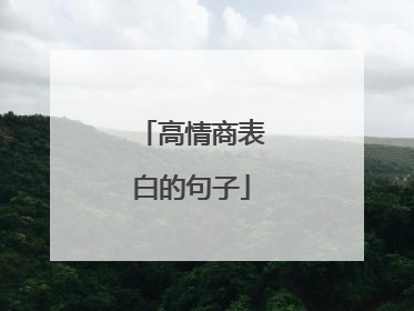 高情商表白的句子