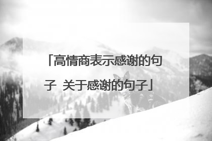 高情商表示感谢的句子 关于感谢的句子