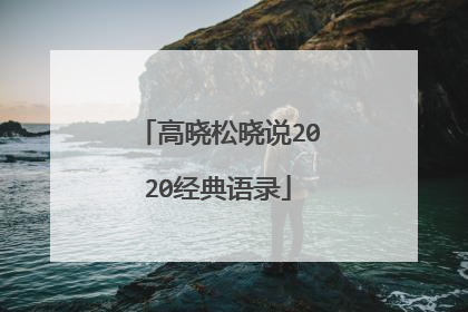高晓松晓说2020经典语录