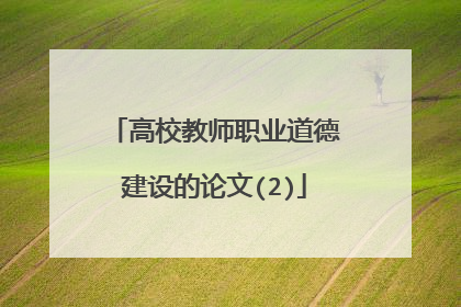高校教师职业道德建设的论文(2)