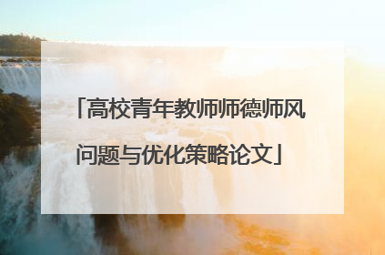 高校青年教师师德师风问题与优化策略论文