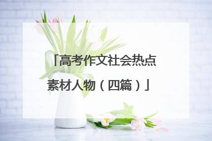 高考作文社会热点素材人物(四篇)
