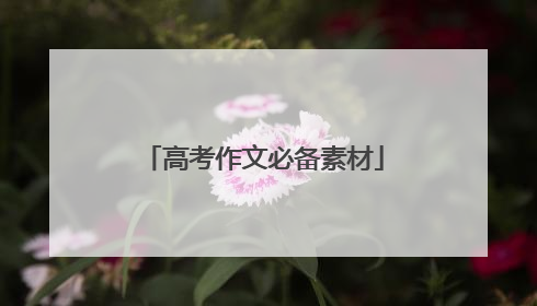 高考作文必备素材