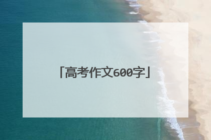 高考作文600字