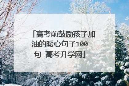 高考前鼓励孩子加油的暖心句子100句_高考升学网