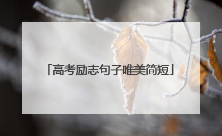 高考励志句子唯美简短