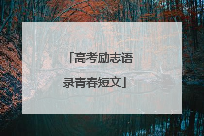 高考励志语录青春短文
