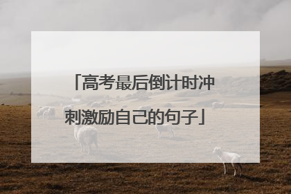高考最后倒计时冲刺激励自己的句子