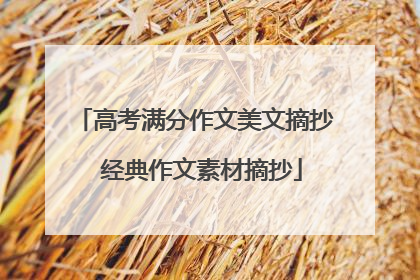 高考满分作文美文摘抄 经典作文素材摘抄