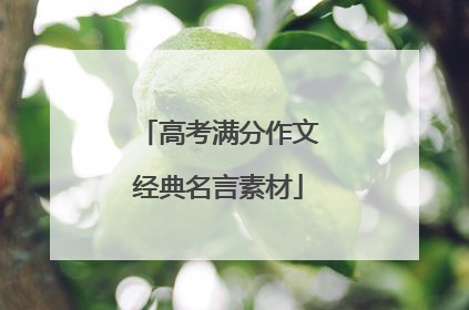 高考满分作文经典名言素材