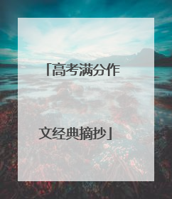 高考满分作文经典摘抄