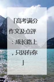 高考满分作文及点评：成长路上，只因有你