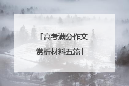 高考满分作文赏析材料五篇