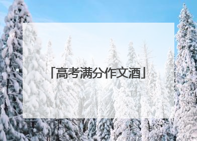 高考满分作文酒