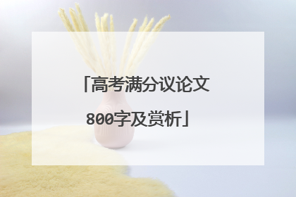 高考满分议论文800字及赏析