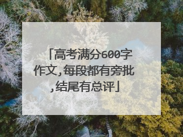 高考满分600字作文,每段都有旁批,结尾有总评
