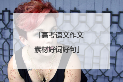 高考语文作文素材好词好句