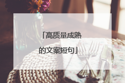 高质量成熟的文案短句