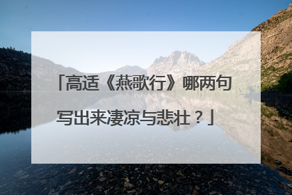 高适《燕歌行》哪两句写出来凄凉与悲壮?