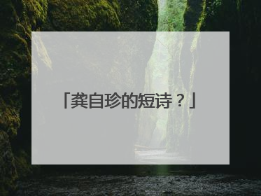 龚自珍的短诗？