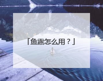 鱼露怎么用？