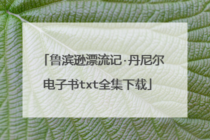 鲁滨逊漂流记·丹尼尔电子书txt全集下载