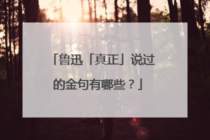 鲁迅「真正」说过的金句有哪些？