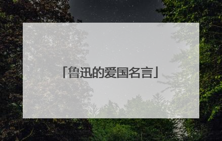 鲁迅的爱国名言