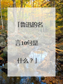 鲁迅的名言10句是什么?