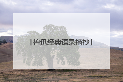 鲁迅经典语录摘抄