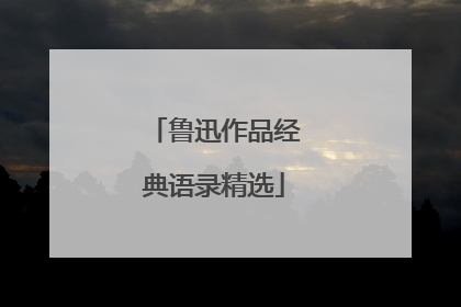 鲁迅作品经典语录精选