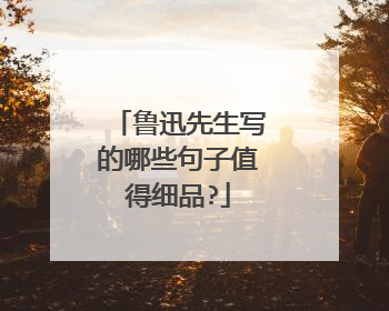 鲁迅先生写的哪些句子值得细品?