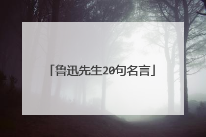 鲁迅先生20句名言