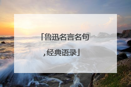 鲁迅名言名句,经典语录