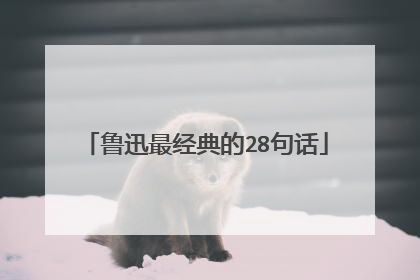 鲁迅最经典的28句话