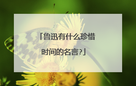 鲁迅有什么珍惜时间的名言?