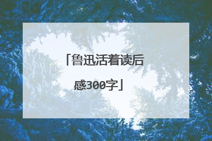 鲁迅活着读后感300字