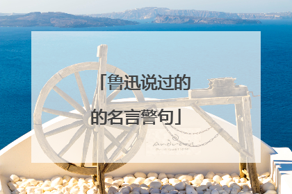 鲁迅说过的的名言警句