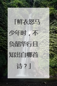 鲜衣怒马少年时,不负韶华行且知出自哪首诗?