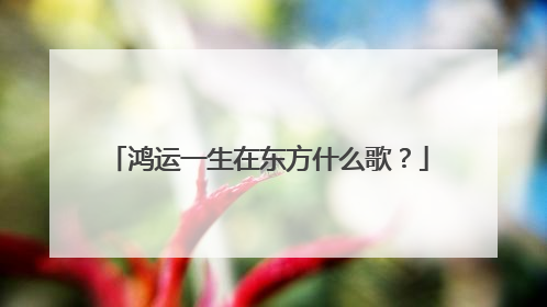 鸿运一生在东方什么歌?