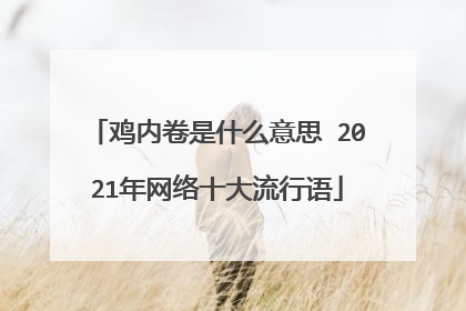 鸡内卷是什么意思 2021年网络十大流行语