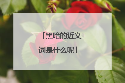 黑暗的近义词是什么呢